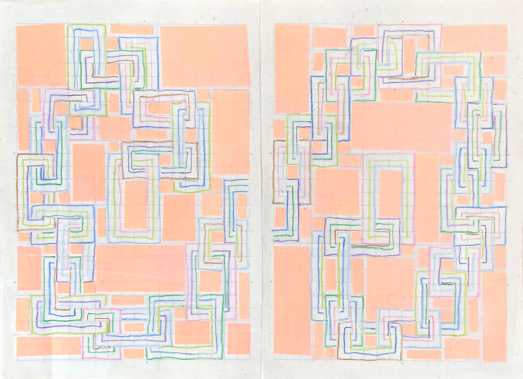 Drawing by Devon Reina titled "Figure 8 Fold (Sketchbook Series)" - 2.