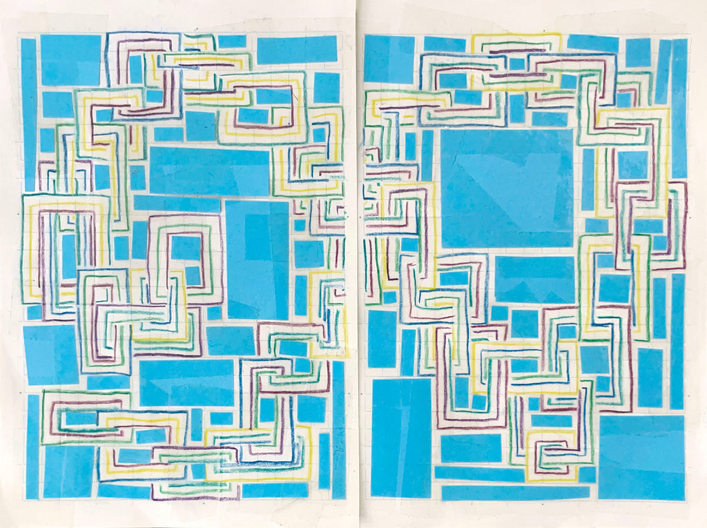 Drawing by Devon Reina titled "Free Throw in Retrograde (Sketchbook Series)" - 2.