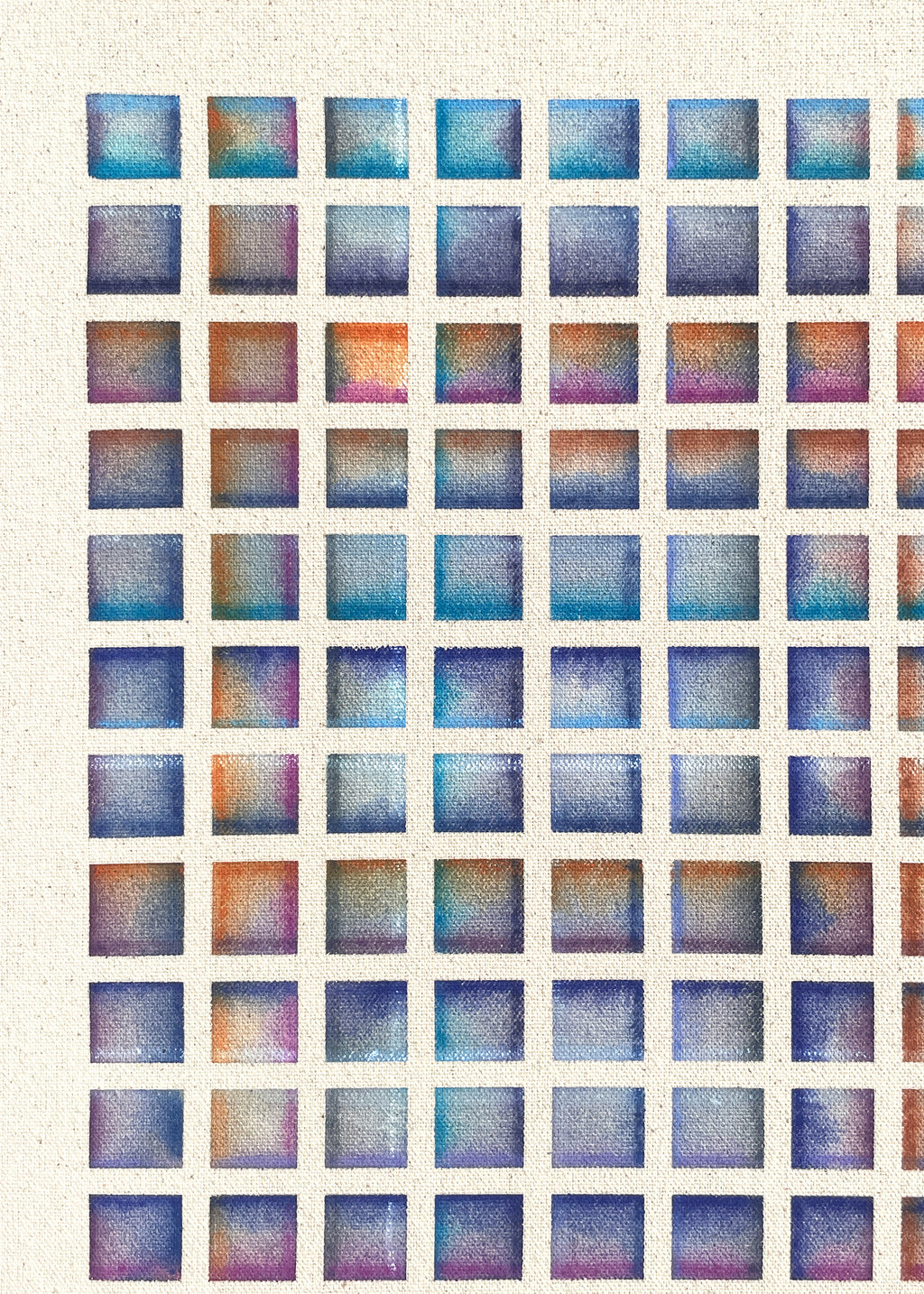 Painting by Devon Reina titled "Frosted Lattice" - 4.