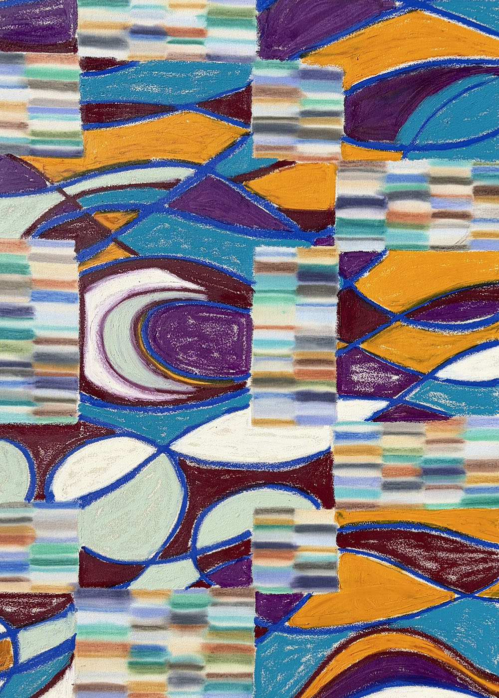 Painting by Devon Reina titled "Pieces From Two Puzzles" - 3.
