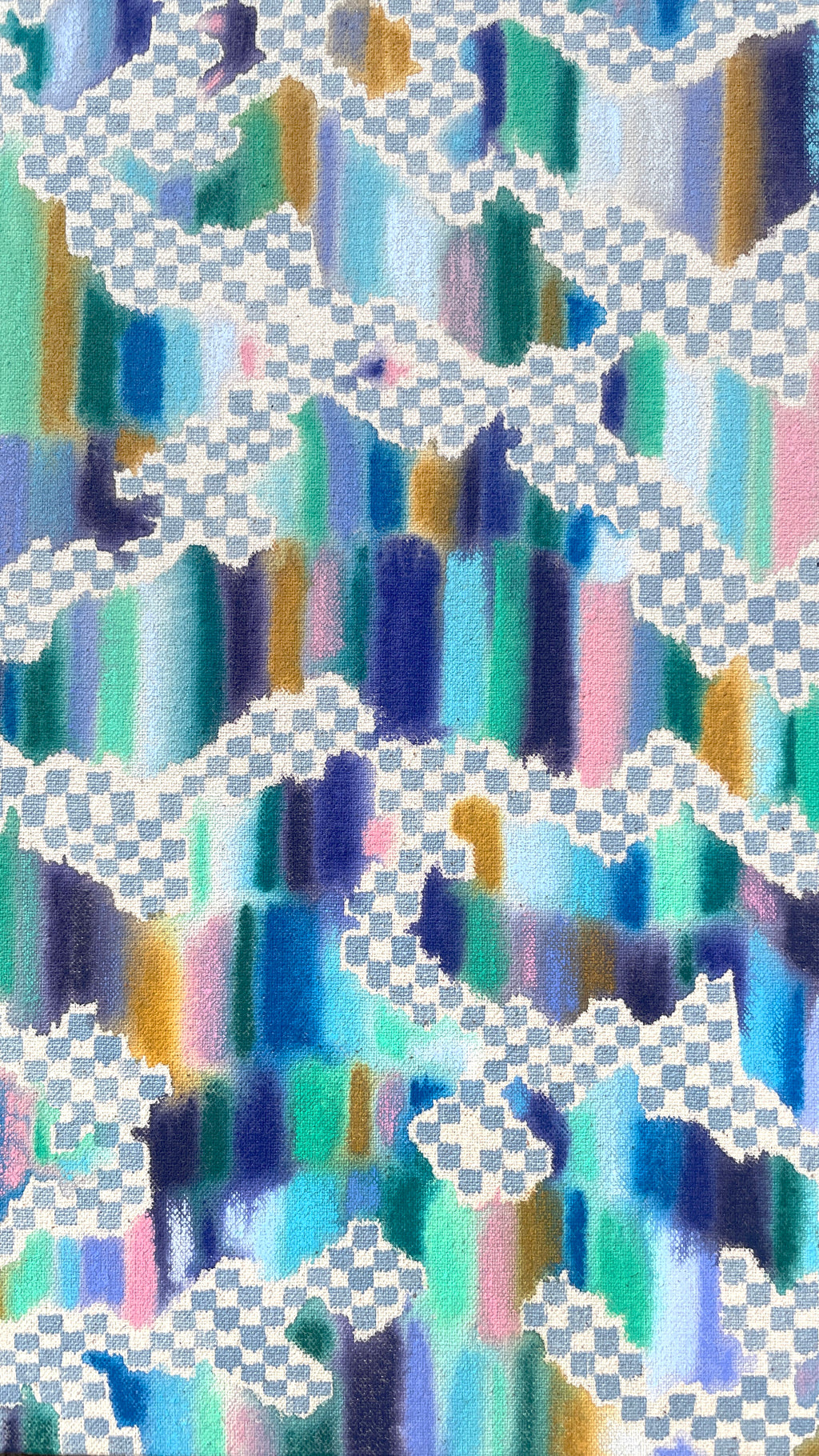 Painting by Devon Reina titled "Scaffold of a Memory" - 3.