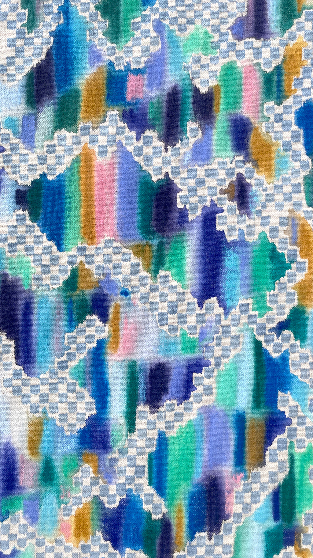 Painting by Devon Reina titled "Scaffold of a Memory" - 4.