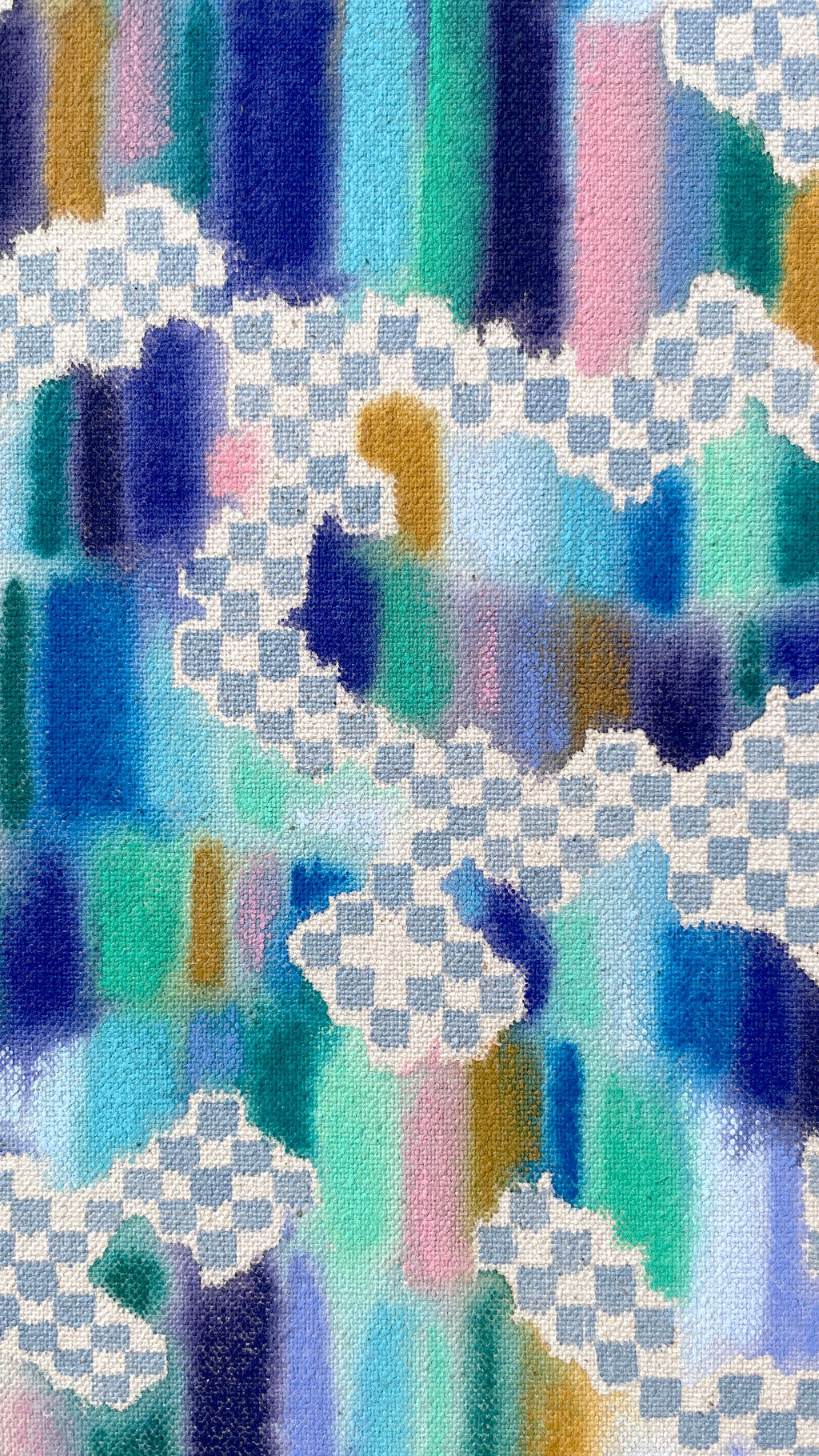 Painting by Devon Reina titled "Scaffold of a Memory" - 5.