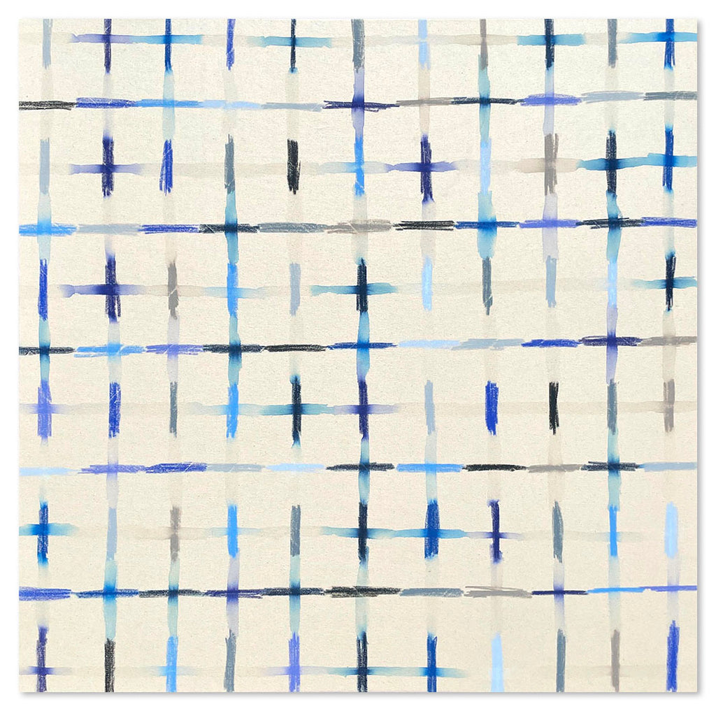 Painting by Devon Reina titled "Tick Tock in Blue" - 2.