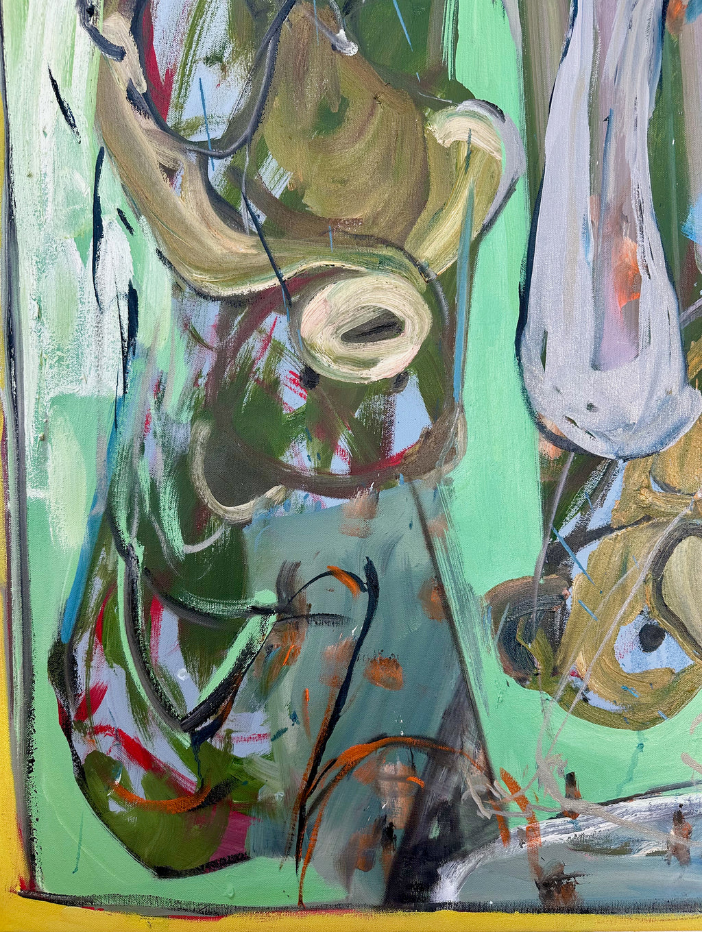 Painting by Diana Delgado titled "Blue Pup Forever" - 3.