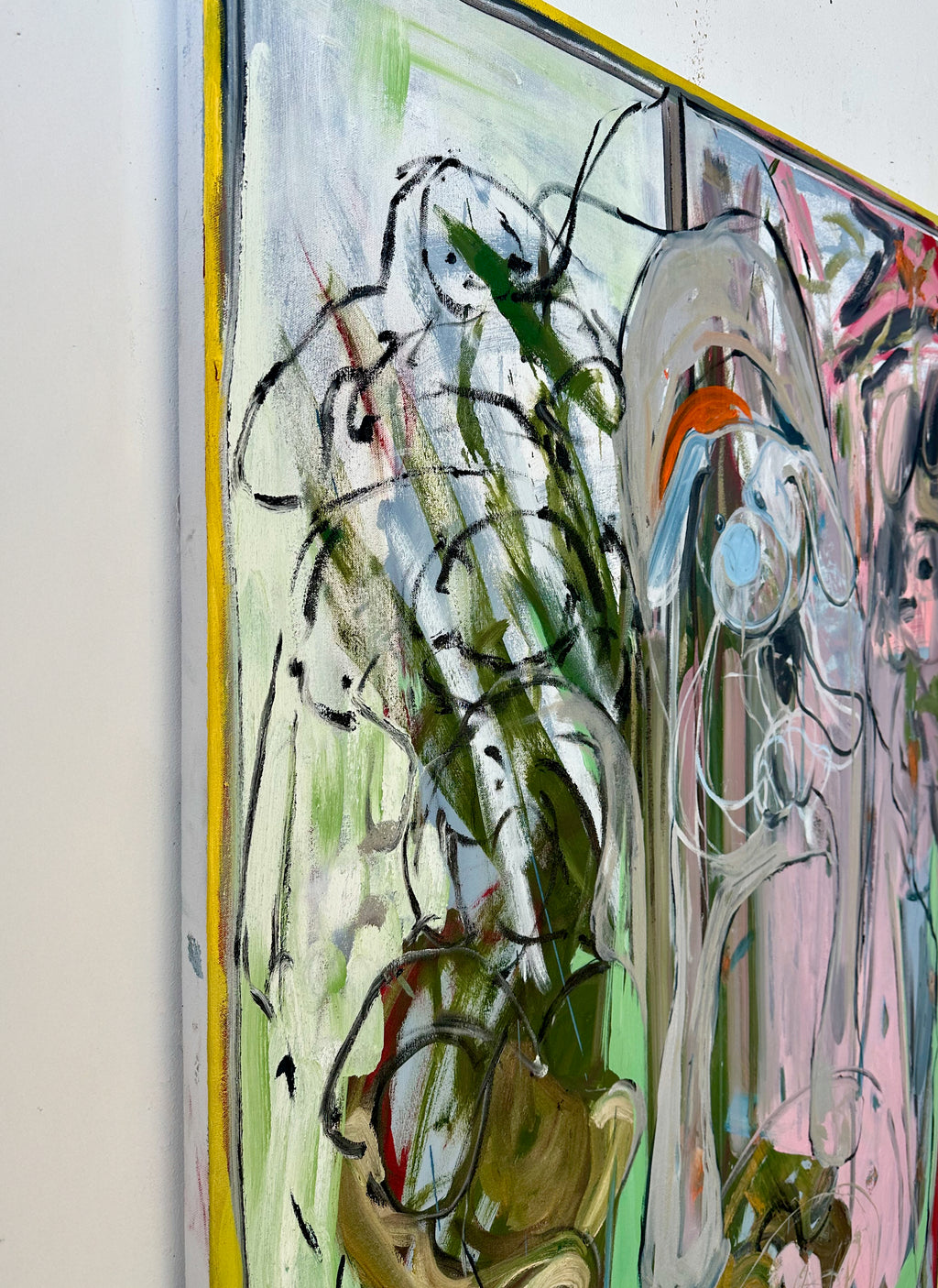 Painting by Diana Delgado titled "Blue Pup Forever" - 5.