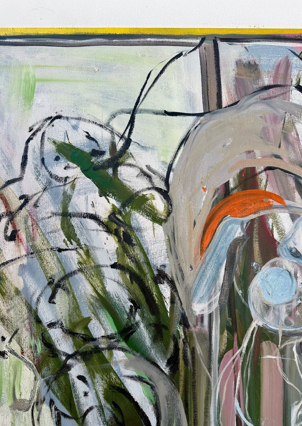 Painting by Diana Delgado titled "Blue Pup Forever" - 6.