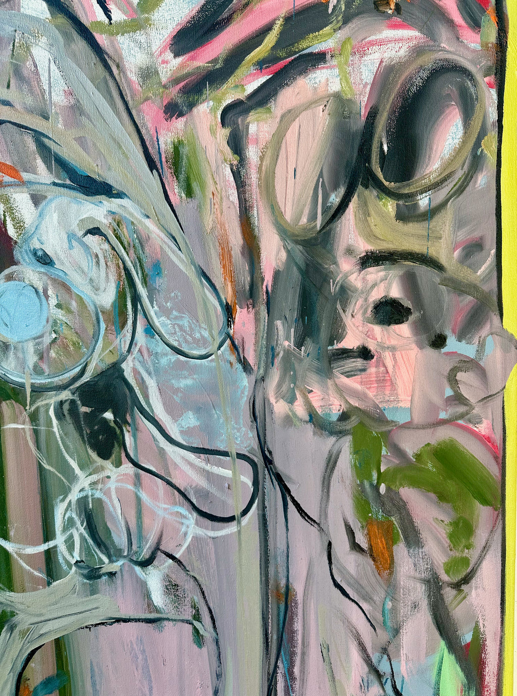 Painting by Diana Delgado titled "Blue Pup Forever" - 7.