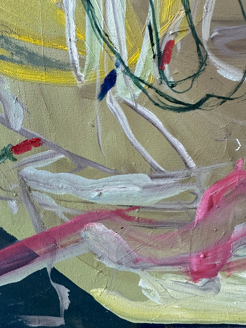 Painting by Diana Delgado titled "Christmas Lights in Corner" - 4.