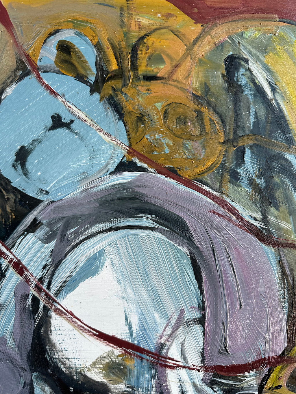 Painting by Diana Delgado titled "Cuddle" - 4.