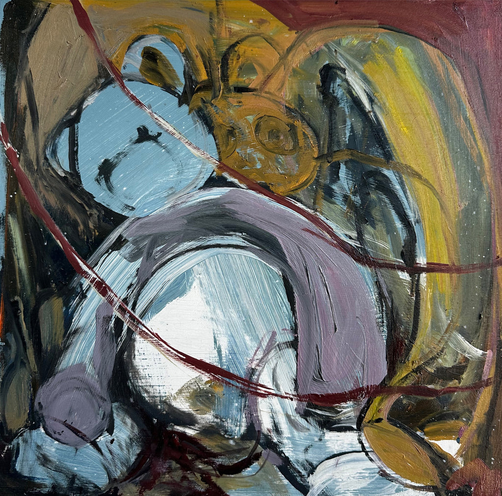 Painting by Diana Delgado titled "Cuddle" - 2.