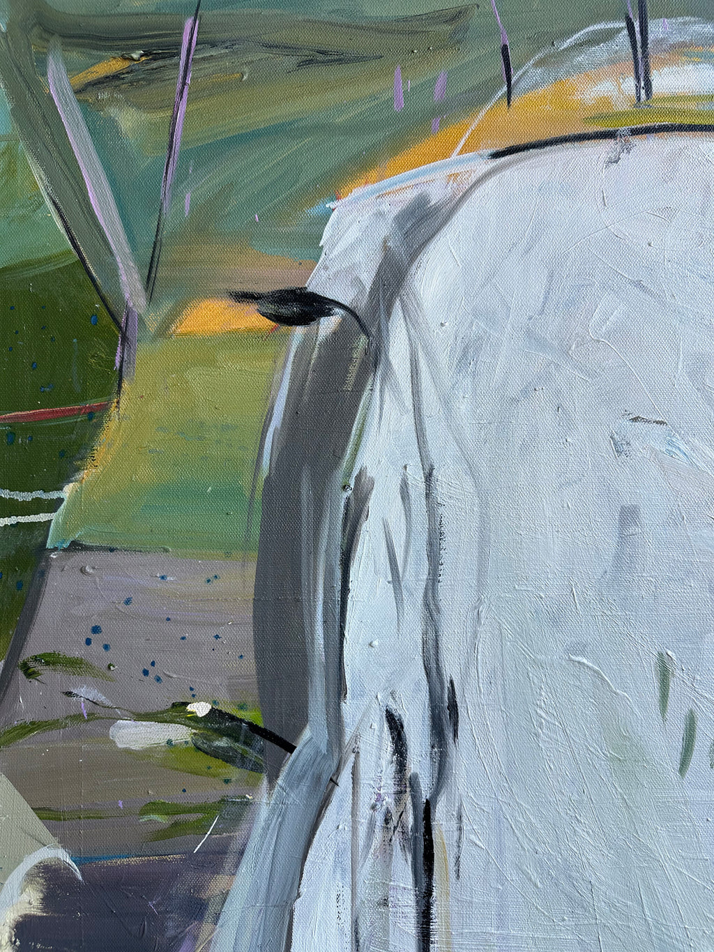 Painting by Diana Delgado titled "Hide and Seek" - 5.