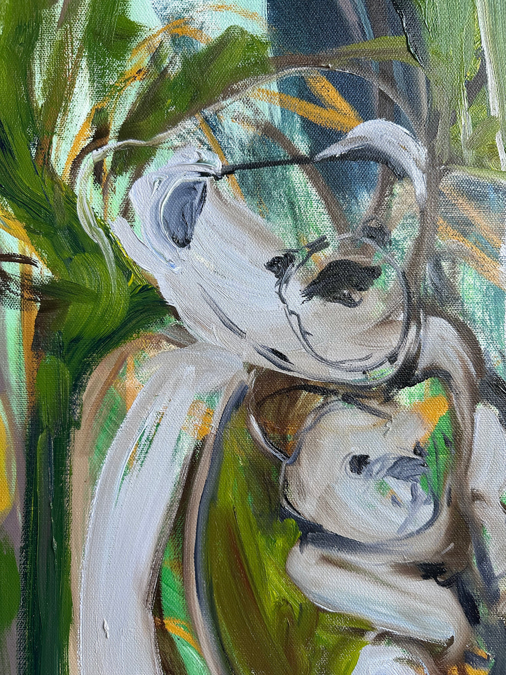 Painting by Diana Delgado titled "Hold You" - 4.