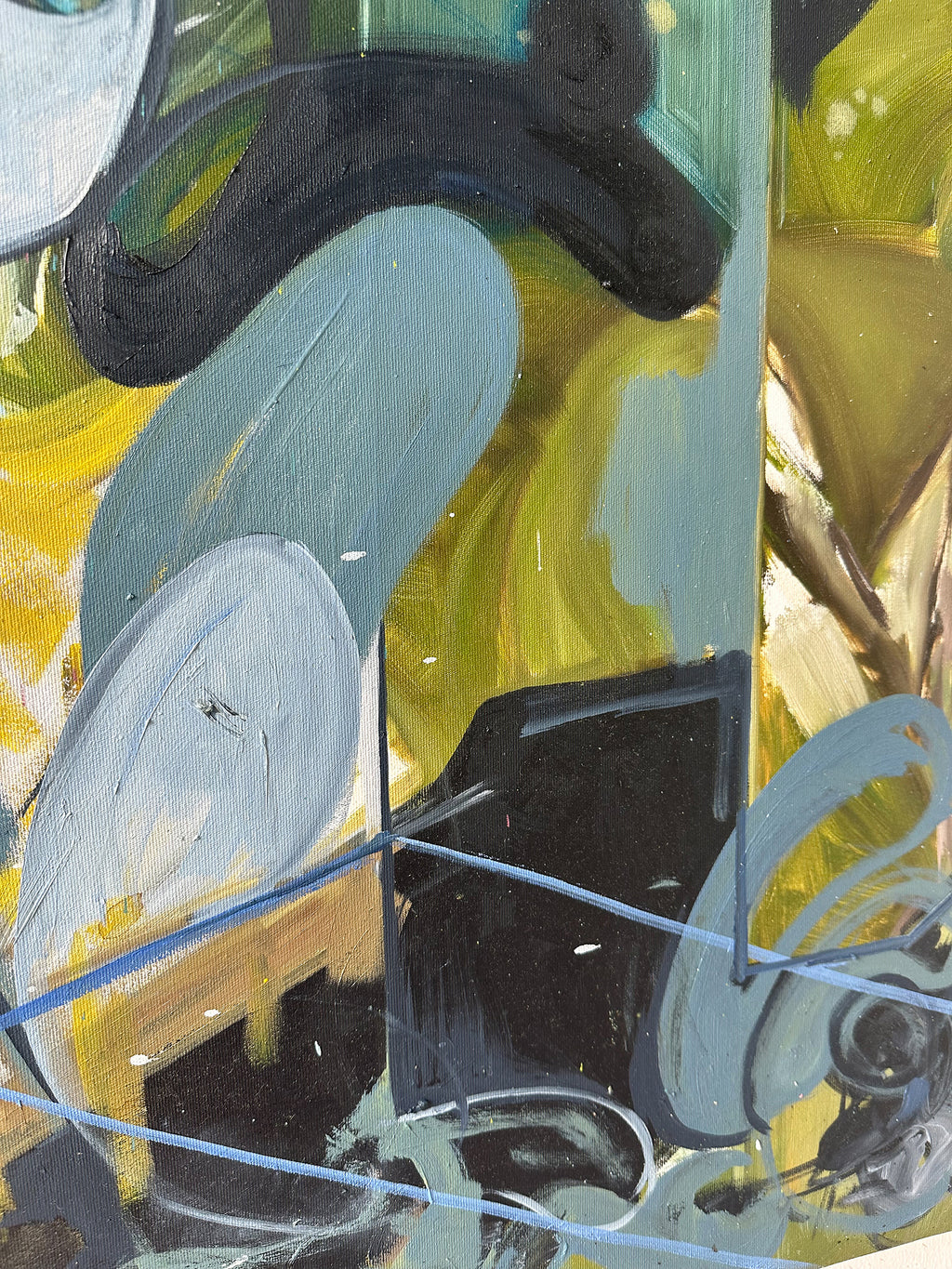 Painting by Diana Delgado titled "Interiors with Balloons (Dark)" - 6.