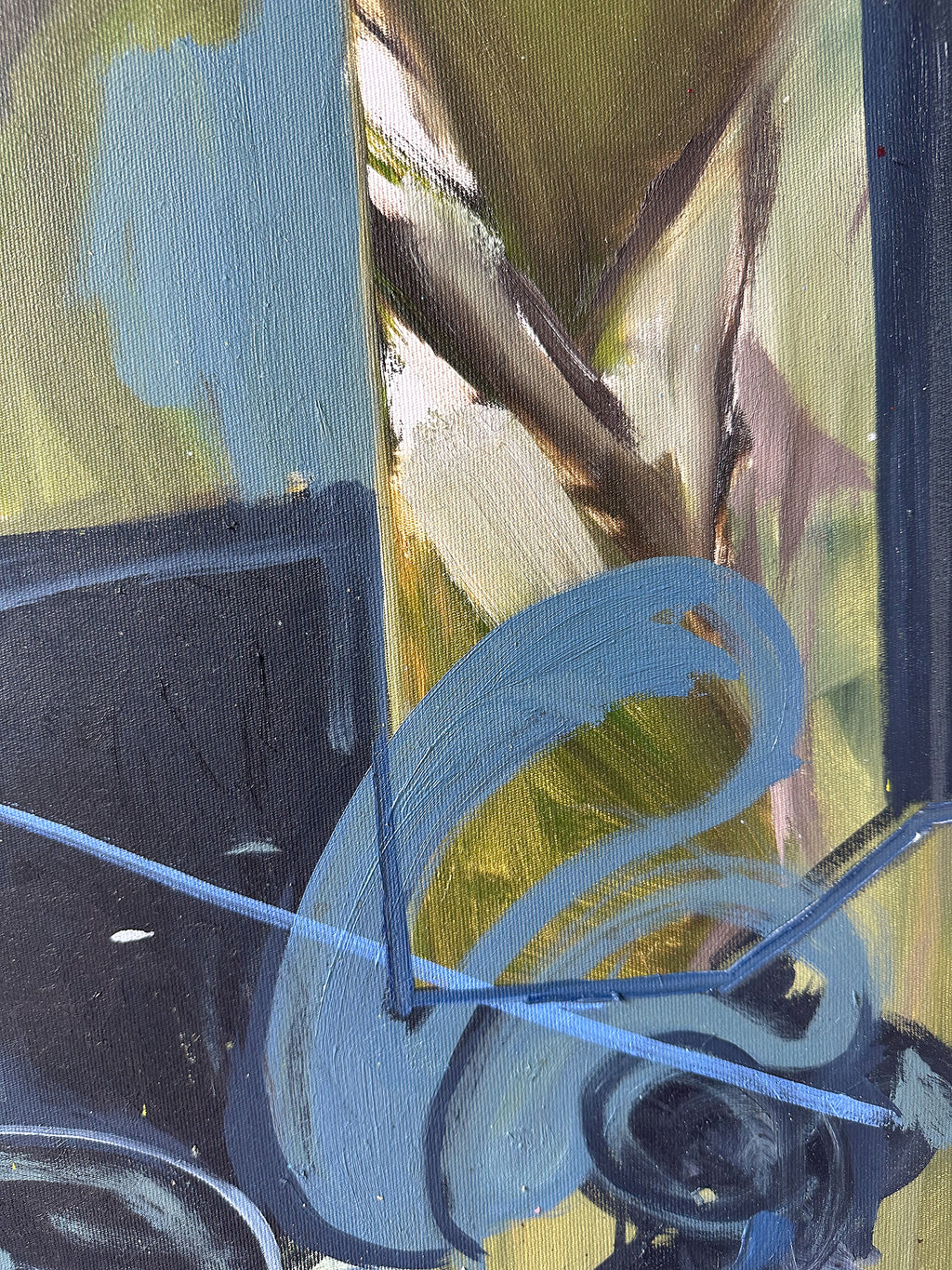 Painting by Diana Delgado titled "Interiors with Balloons (Dark)" - 7.