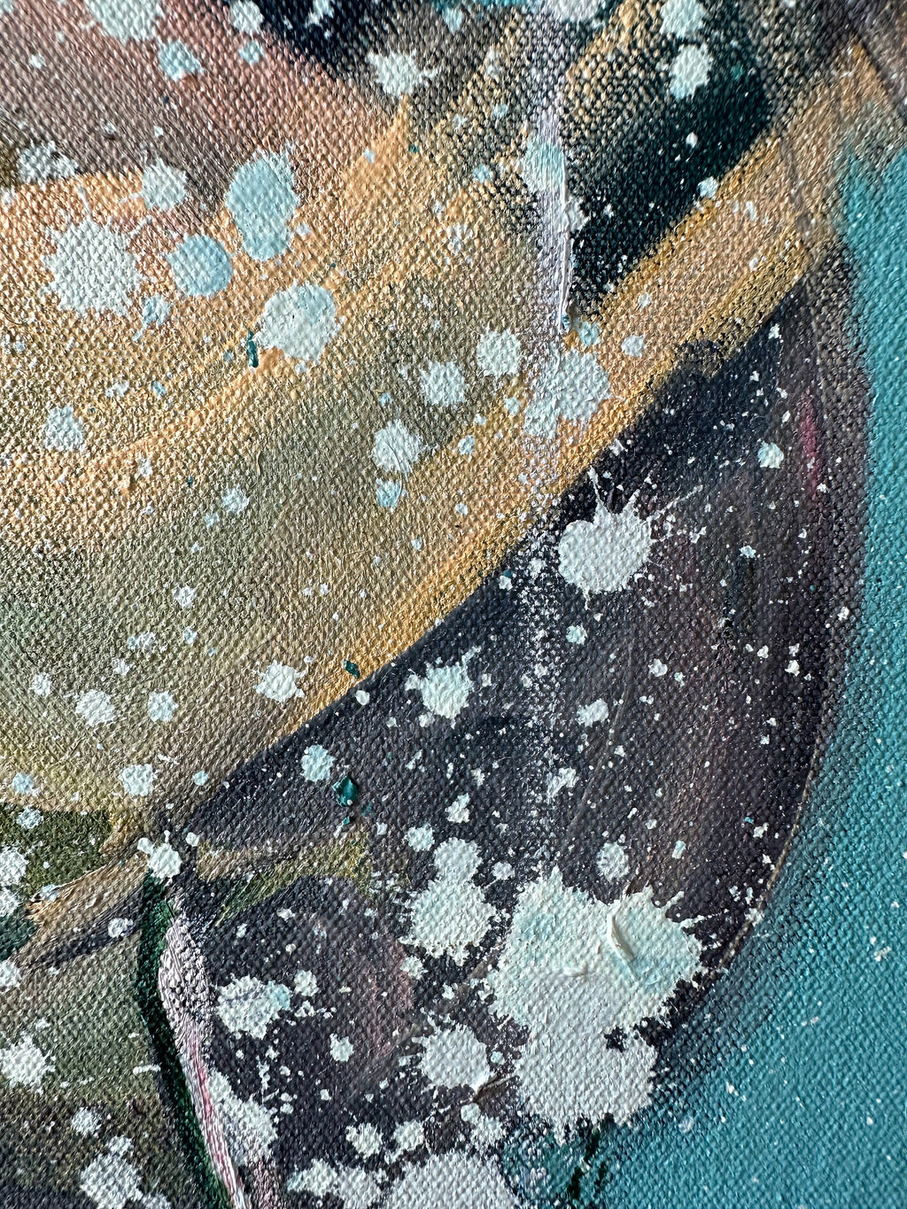 Painting by Diana Delgado titled "Overlapping Balloons with Splatters" - 3.