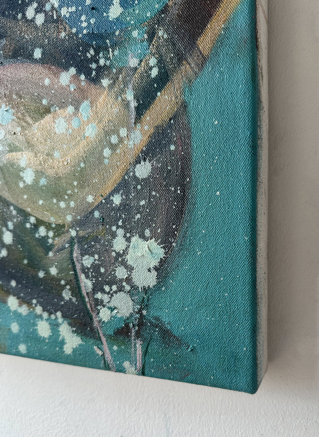 Painting by Diana Delgado titled "Overlapping Balloons with Splatters" - 4.
