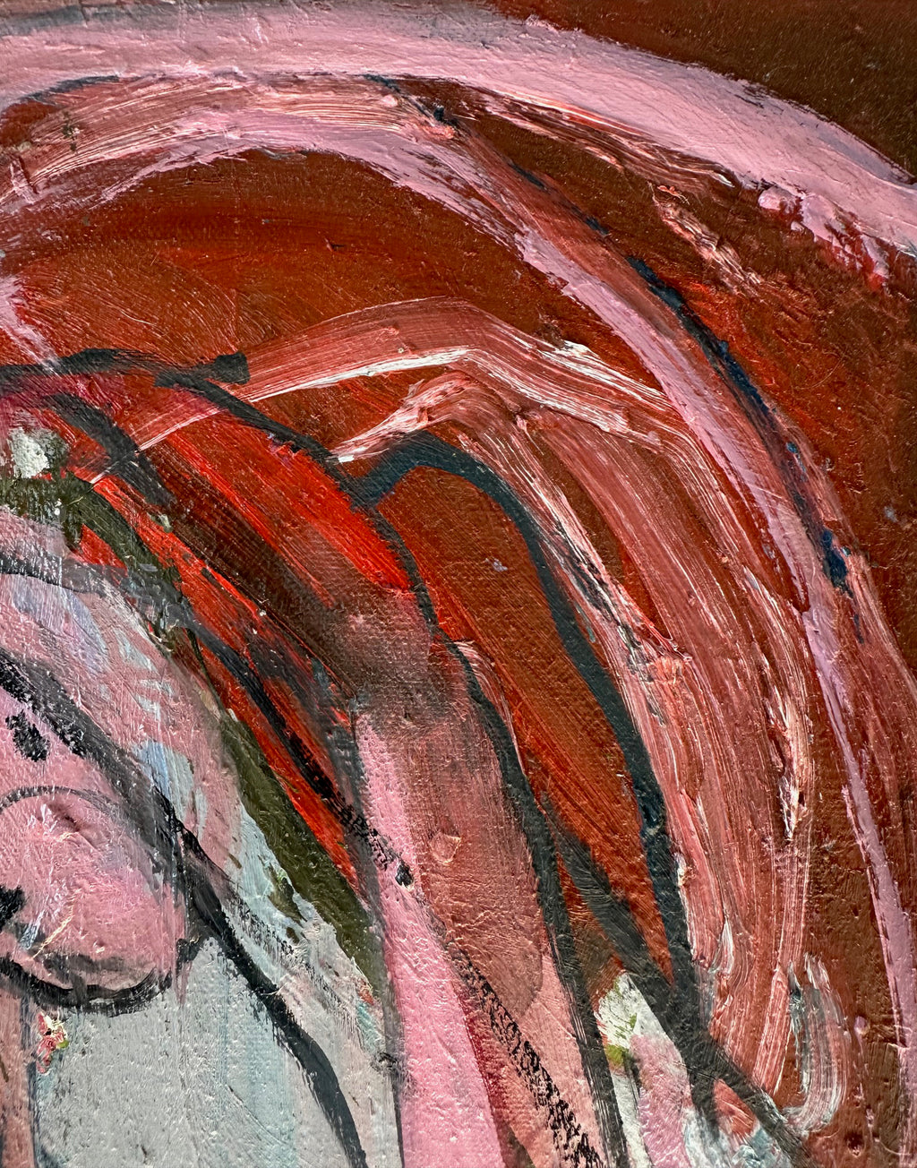 Painting by Diana Delgado titled "Overlapping Rabbit (red)" - 3.