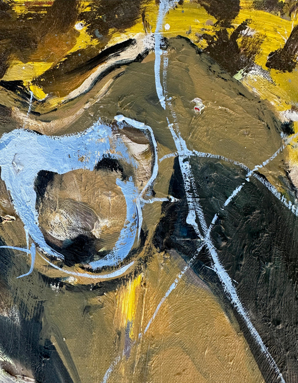 Painting by Diana Delgado titled "Puppy Legs" - 3.