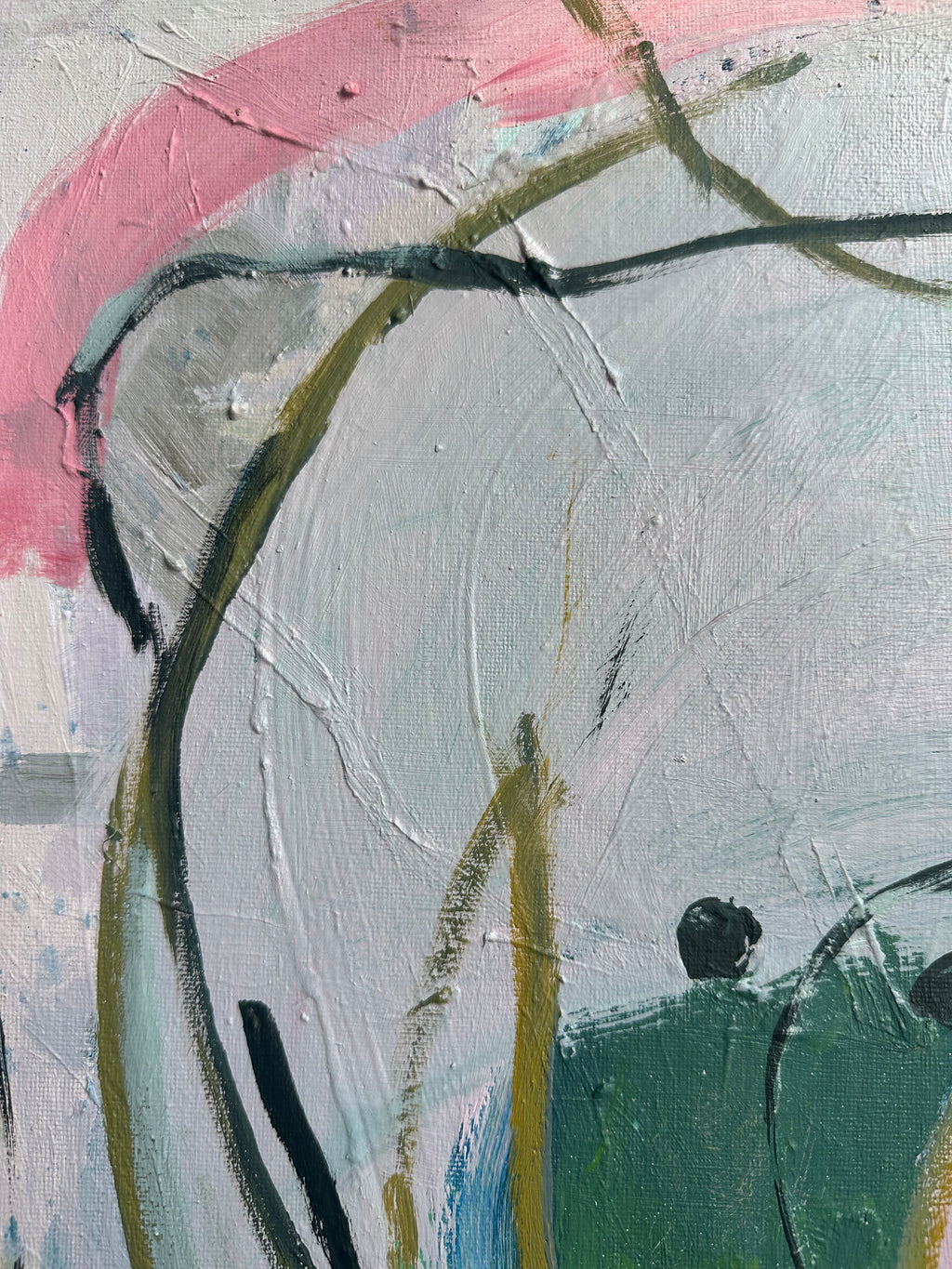 Painting by Diana Delgado titled "Teddy Bear (blue tail)" - 3.