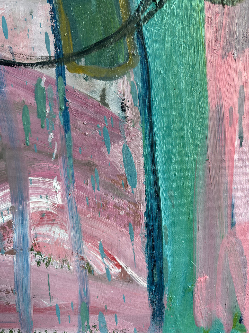 Painting by Diana Delgado titled "Teddy Bear (blue tail)" - 4.