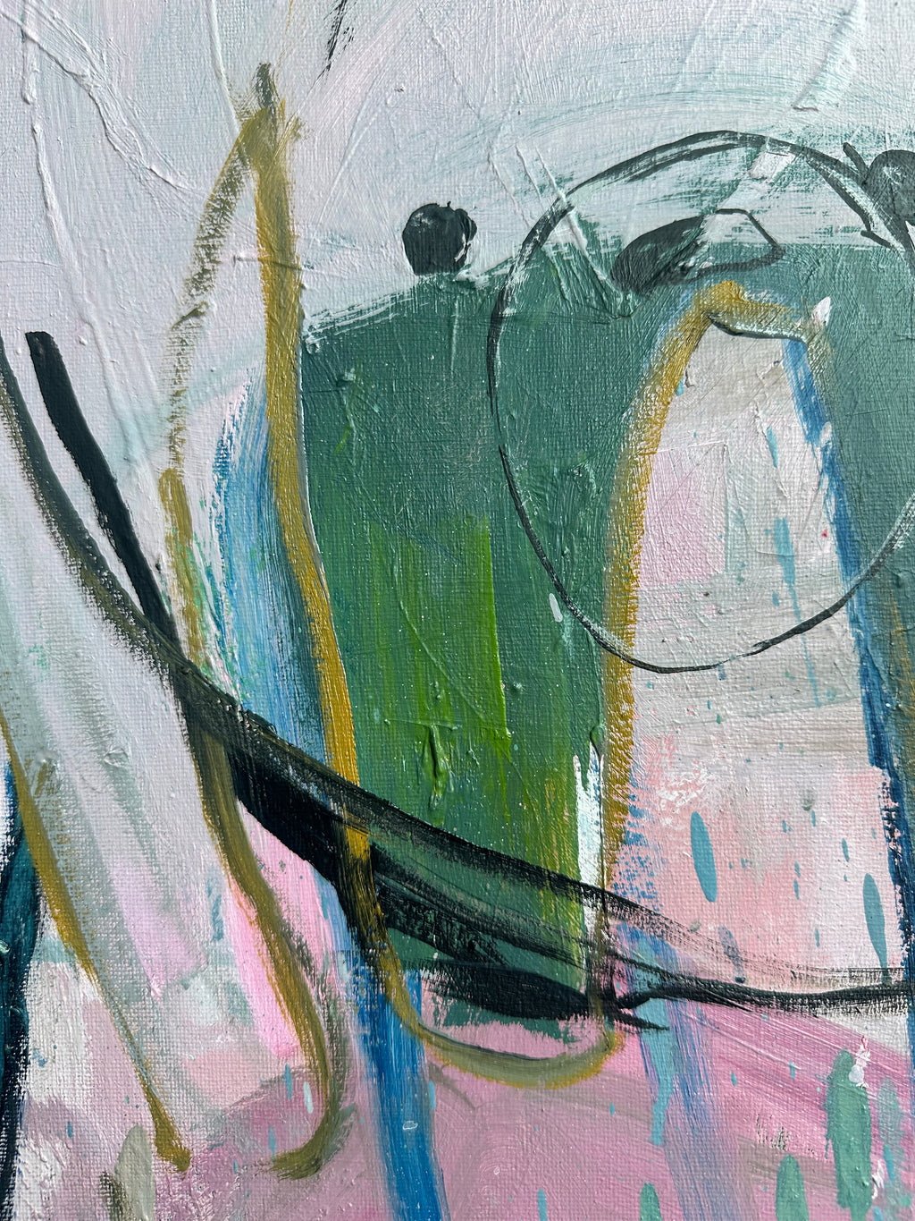 Painting by Diana Delgado titled "Teddy Bear (blue tail)" - 5.