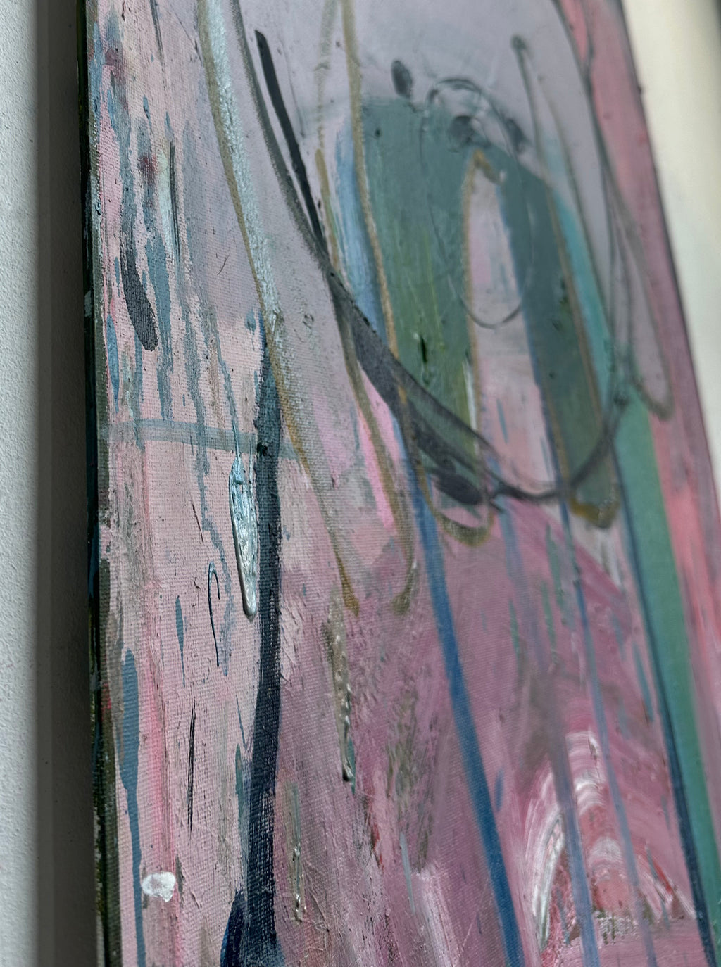 Painting by Diana Delgado titled "Teddy Bear (blue tail)" - 7.