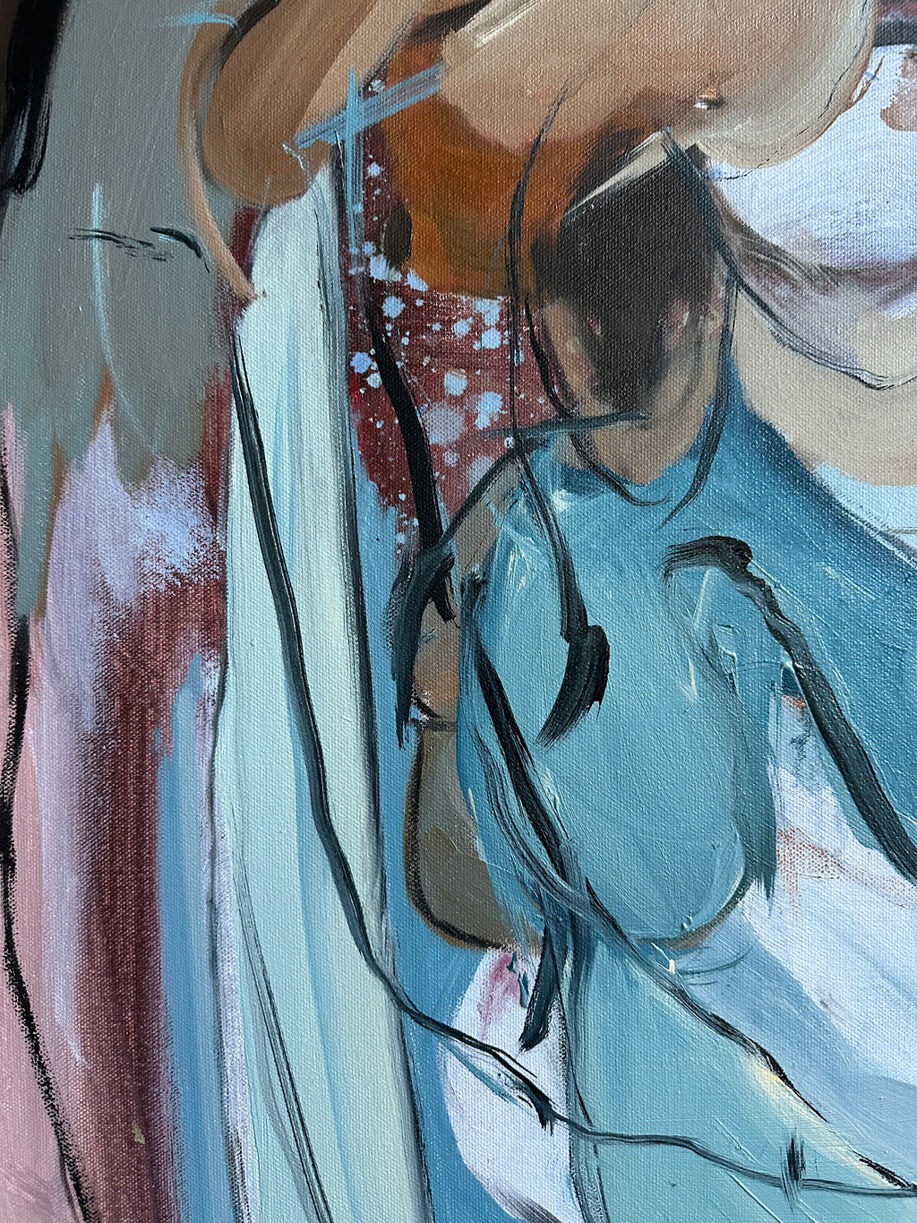 Painting by Diana Delgado titled "Touch Noses" - 5.