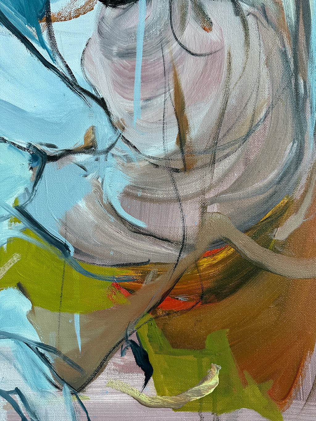 Painting by Diana Delgado titled "Touch Noses" - 6.
