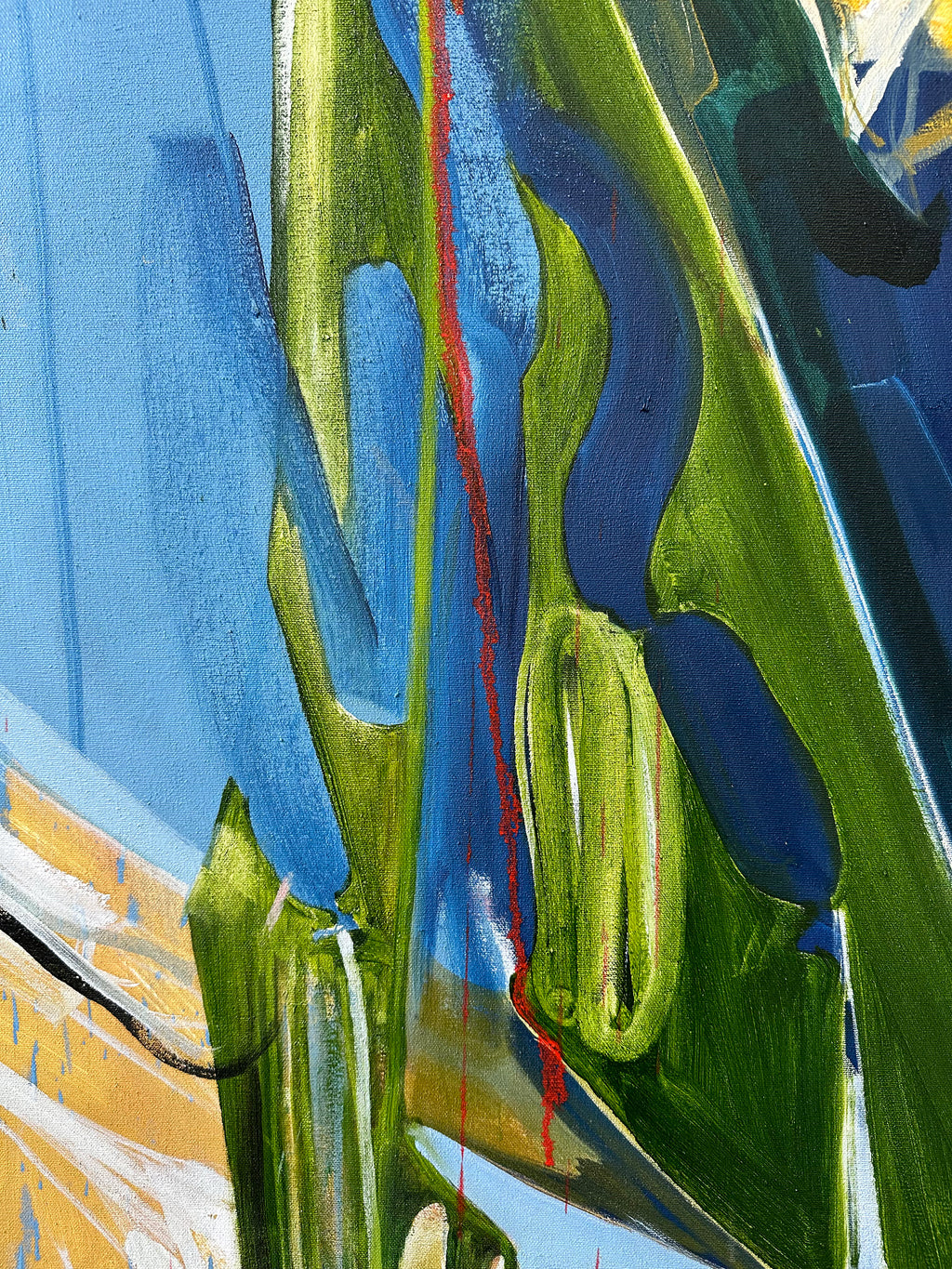 Painting by Diana Delgado titled "With Red Pours" - 3.