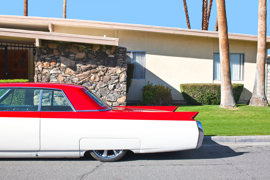 Photography by Dolly Faibyshev titled "Red and White Classic Ride" - 2.