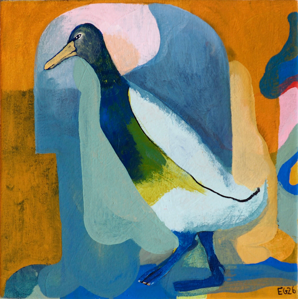 Painting by Emma Gerig titled "Back2Back Beak2Beak No.1" - 2.
