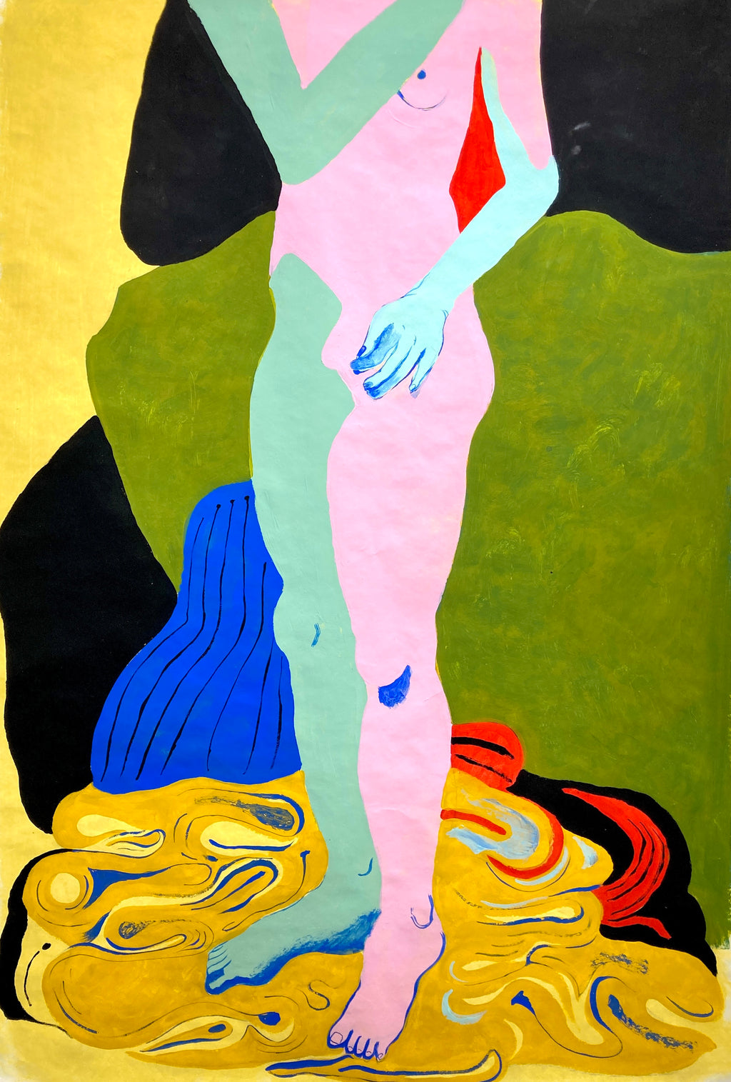 Painting by Emma Gerig titled "Body with a Hand" - 2.