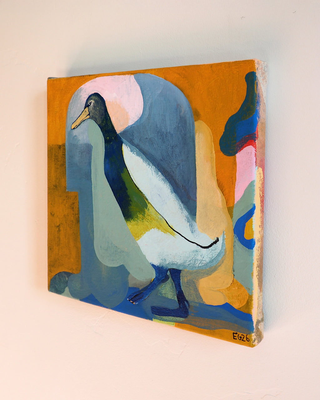 Painting by Emma Gerig titled "Back2Back Beak2Beak No.1" - 3.