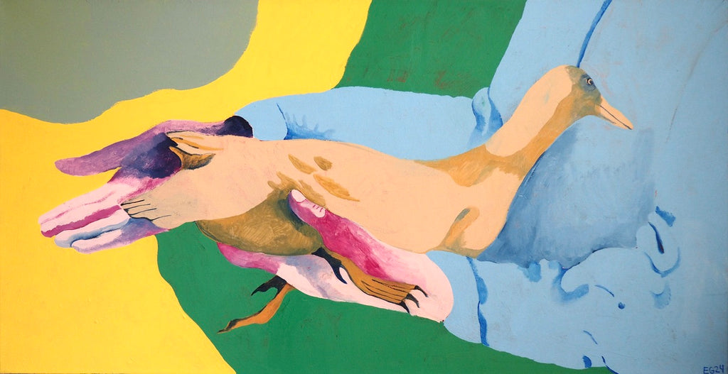 Painting by Emma Gerig titled "Duck In Hand" - 2.