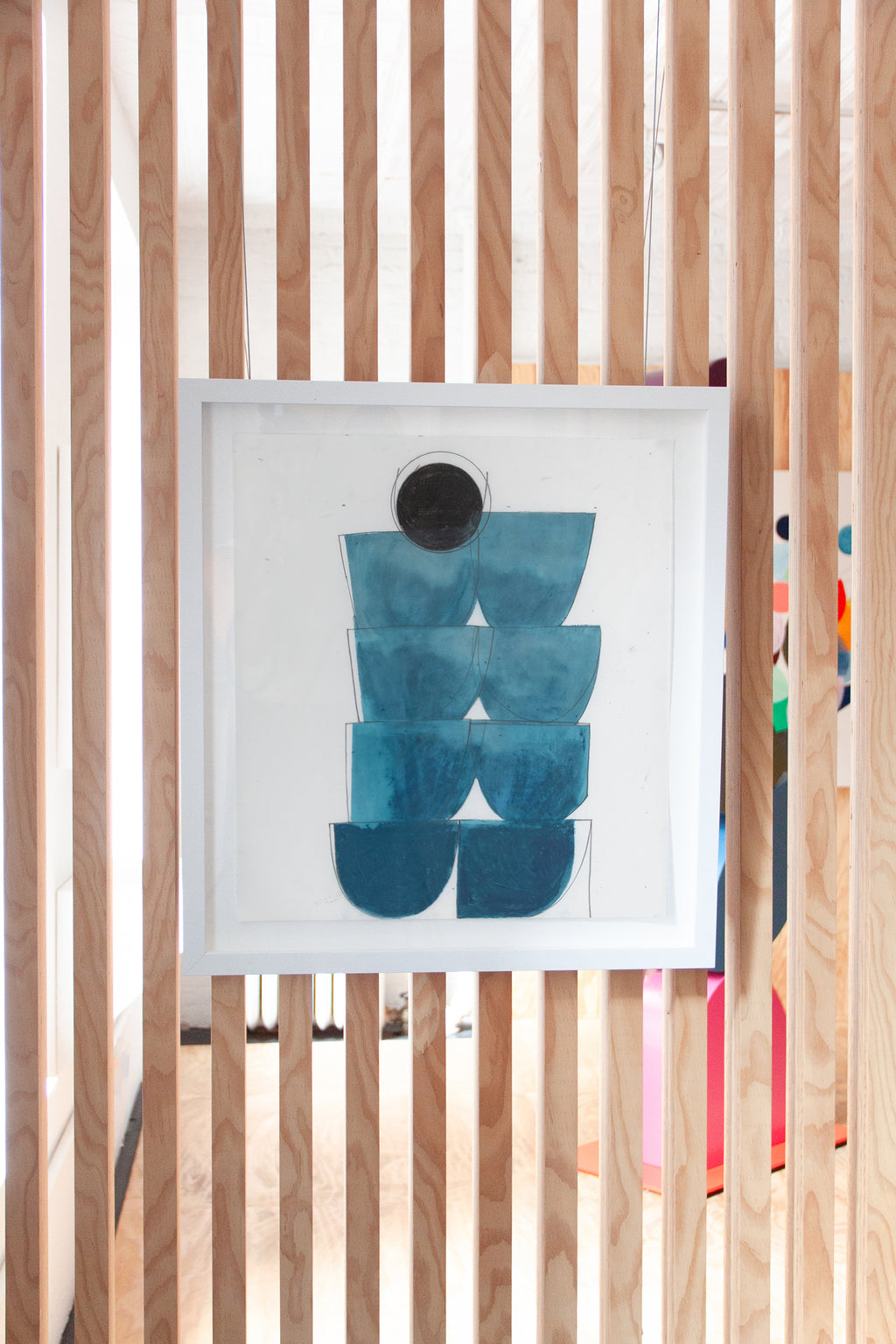 Drawing by Vicki Sher titled "Spring Formal (Indigo)" - 3.