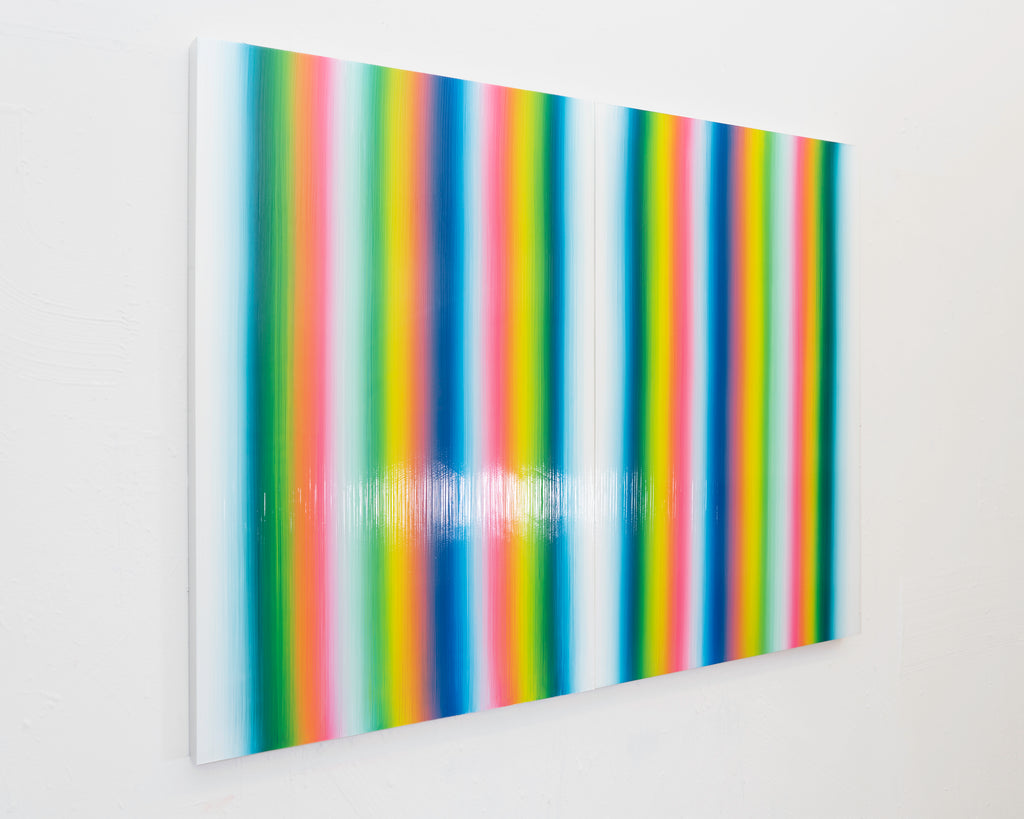 Painting by Erin D. Garcia titled "Balancing Light #1 (Diptych)" - 3.