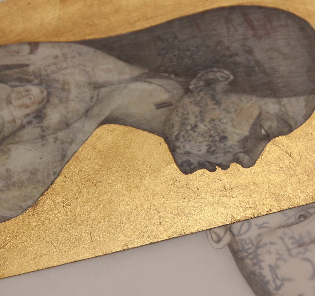 Mixed Media by Fay Ku titled "Untitled (Renaissance Profile Portrait)" - 5.