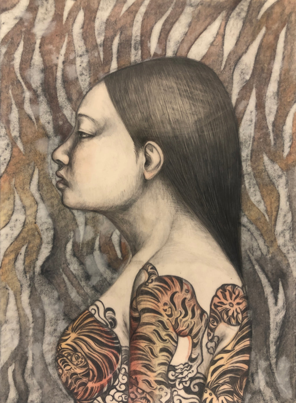 Drawing by Fay Ku titled "Tiger, Tiger" - 2.