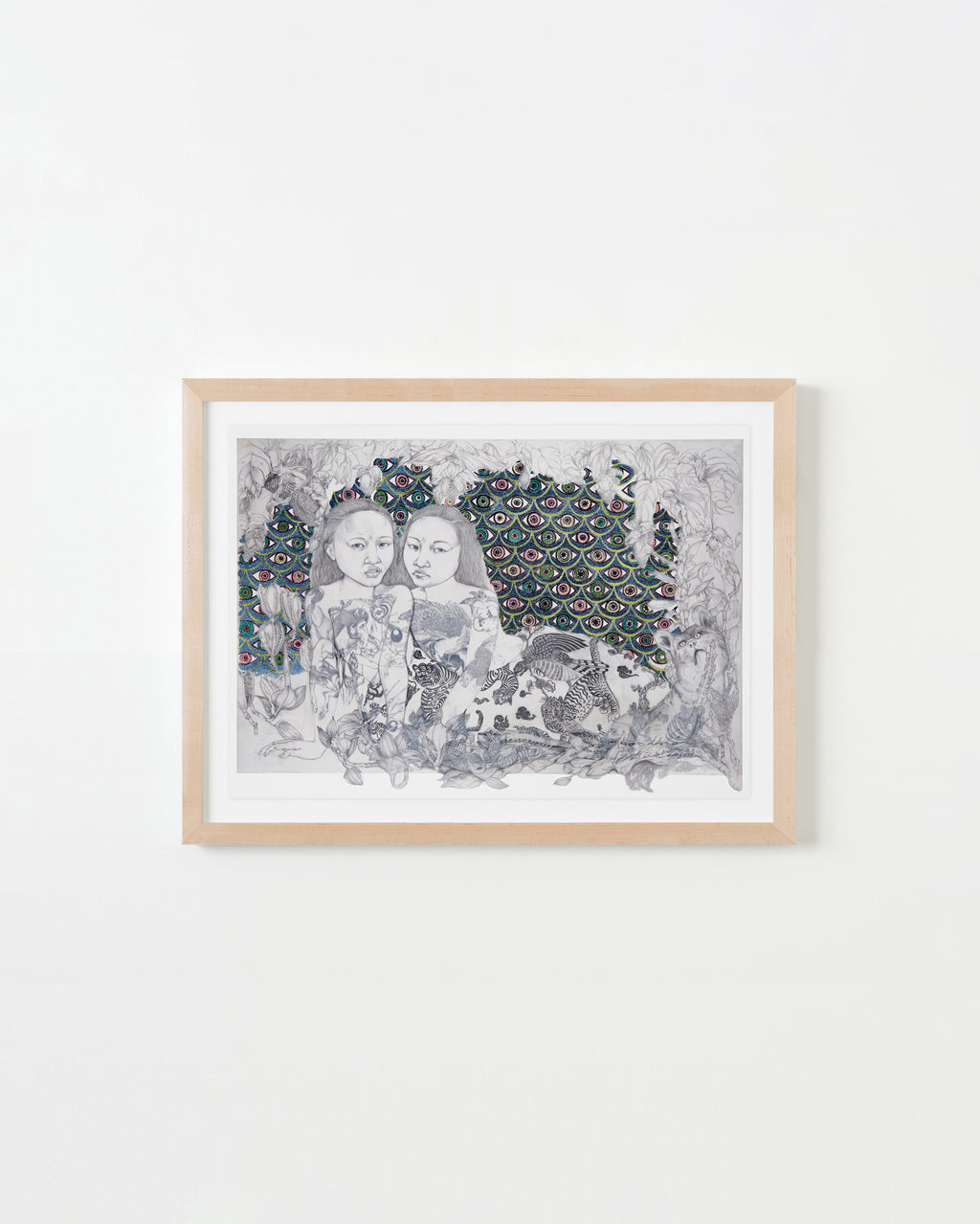 Drawing by Fay Ku titled "The Jungle Has Eyes" - 4.