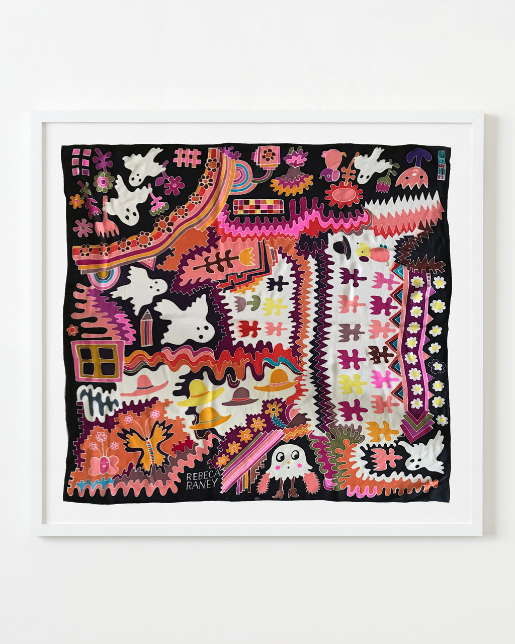 Painting by Rebeca Raney titled "Fuzzy Pink Arms" - 1.