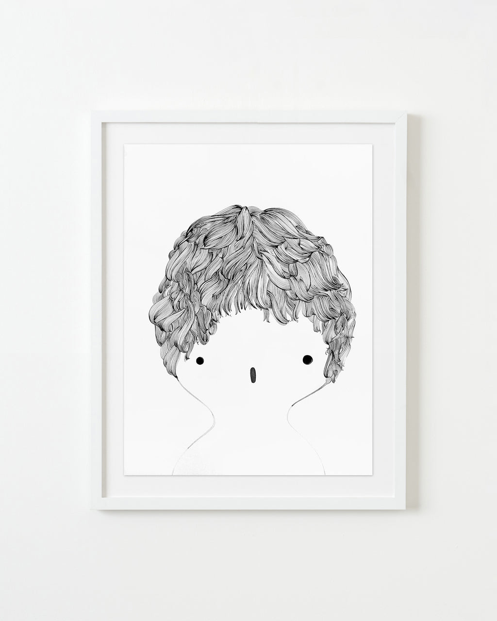 Drawing by Rebeca Raney titled "Hair Drawing #19" - 1.