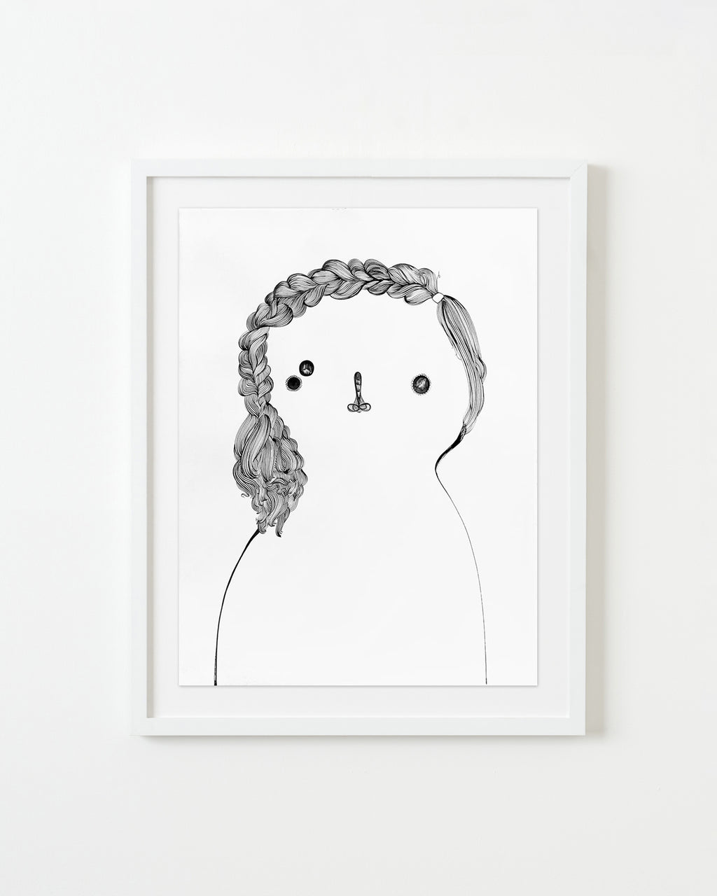 Drawing by Rebeca Raney titled "Hair Drawing #06" - 1.