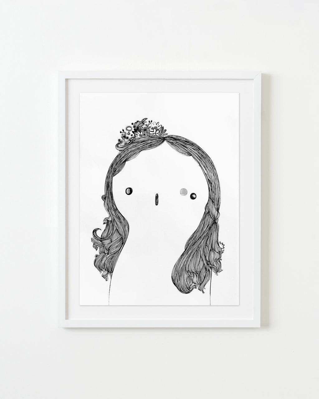Painting by Rebeca Raney titled "Hair Drawing #12" - 1.