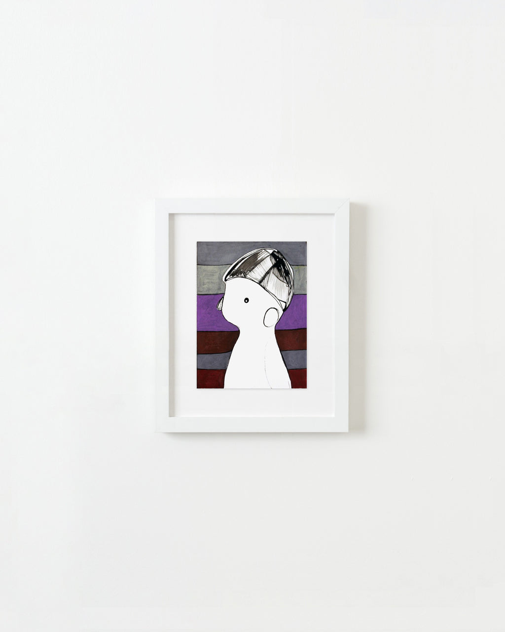 Painting by Rebeca Raney titled "Striped Profile" - 1.