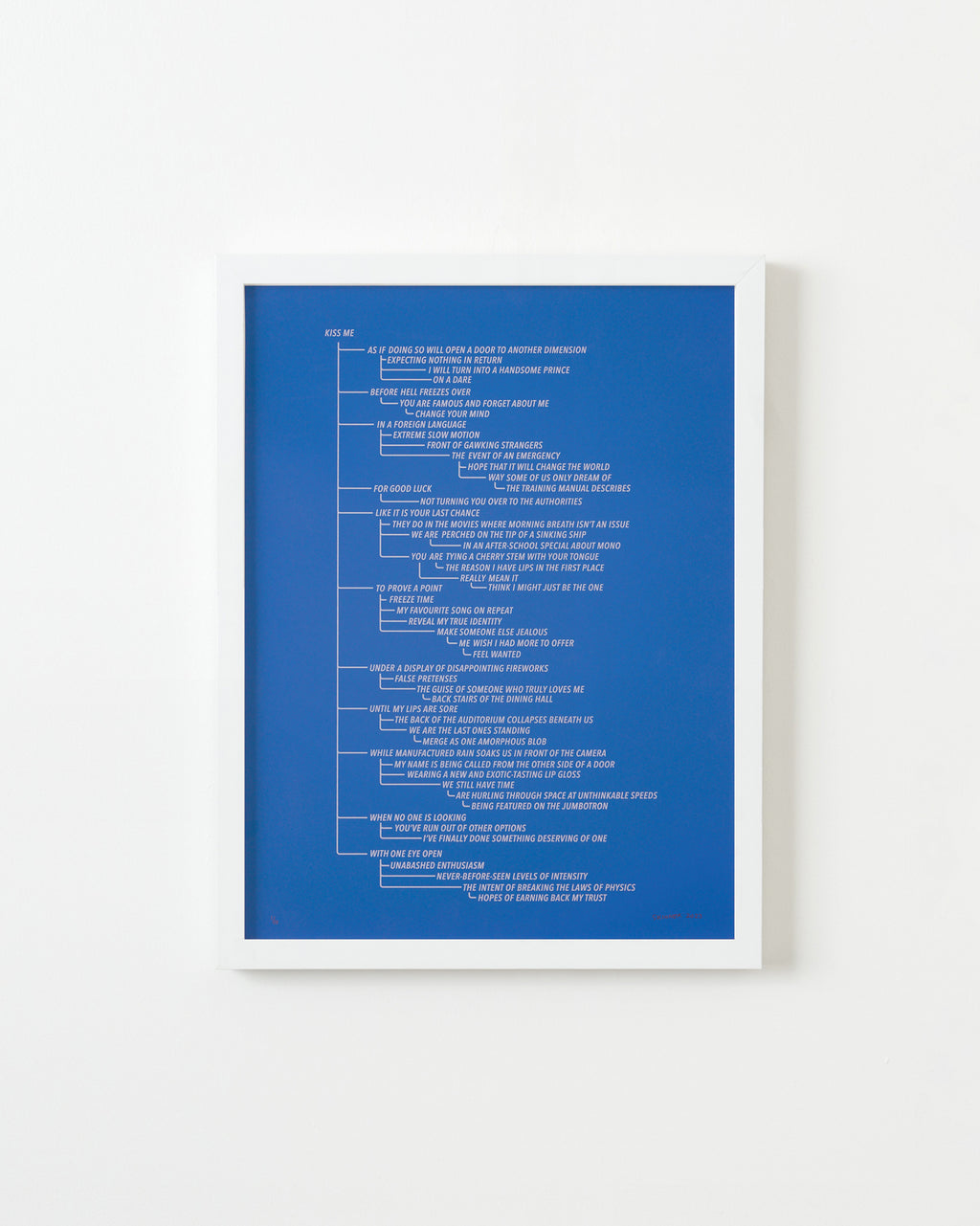 Print by Ben Skinner titled "Blue 4. From the Kiss Me Flow Chart (Blue Series)" - 1.