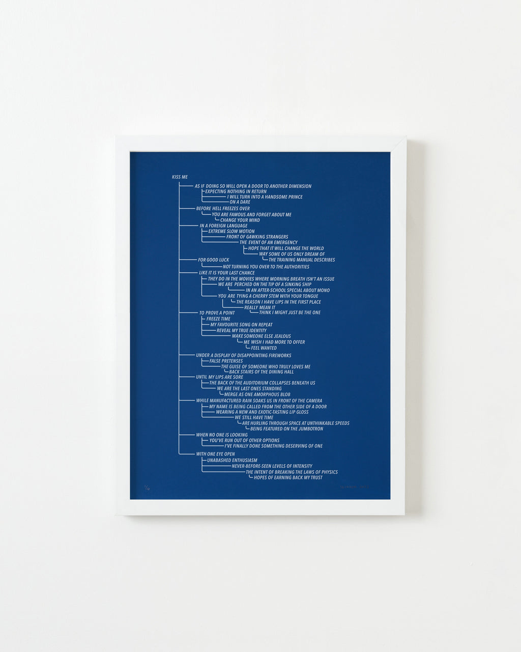 Print by Ben Skinner titled "Blue 6. From the Kiss Me Flow Chart (Blue Series)" - 1.