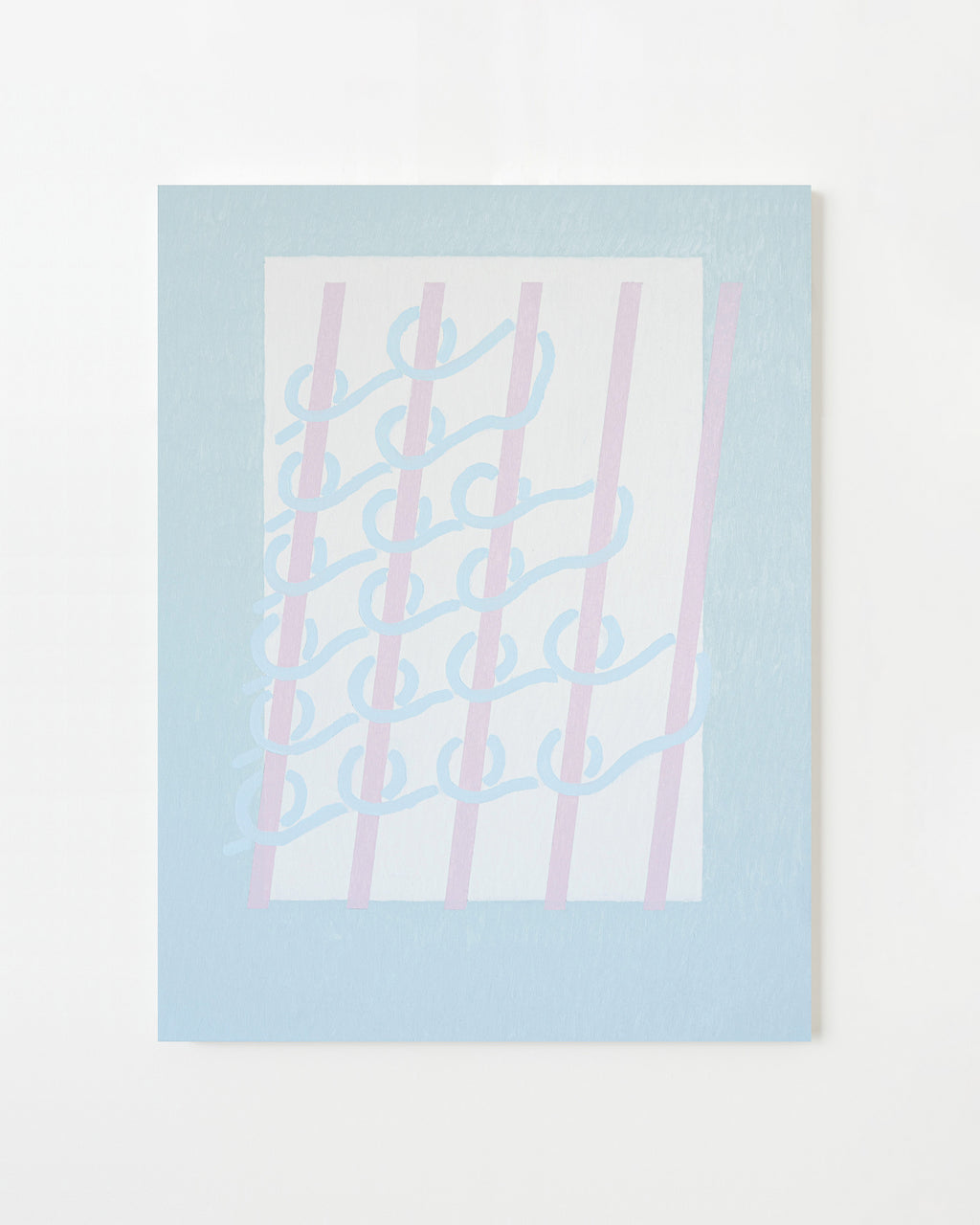 Painting by Aschely Vaughan Cone titled "Plain Weave I, Pink and Blue" - 1.