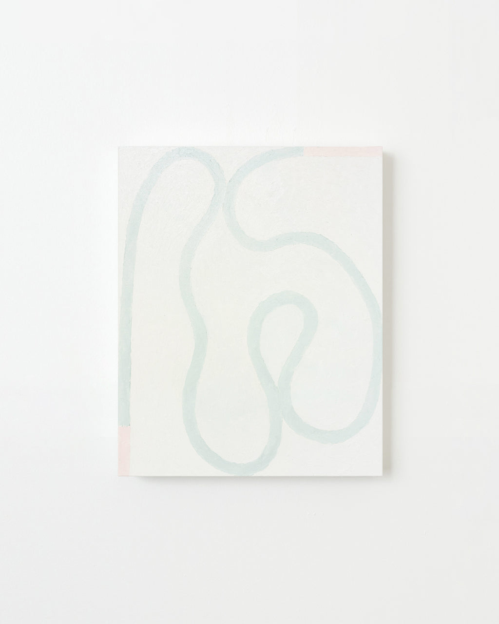 Painting by Aschely Vaughan Cone titled "Thread II, White, Green, Pink" - 1.