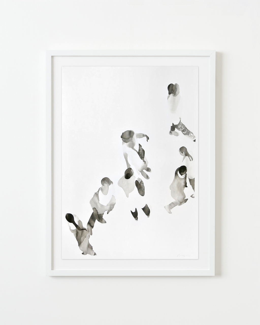 Painting by Gabrielle Raaff titled "On Queue I" - 1.